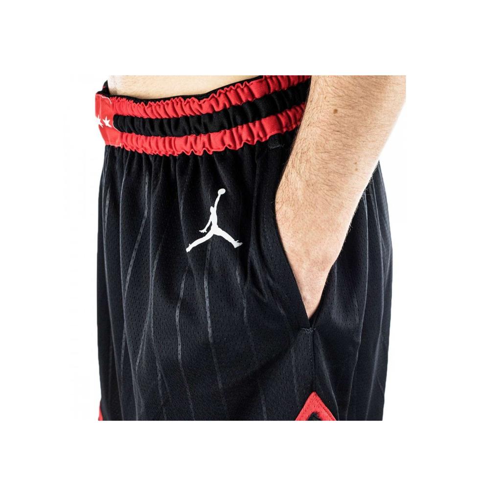 Jordan NBA Bulls Team Limited Edition Color Block Logo Print Mid-Rise Straight Basketball Shorts Unisex Shorts Black CV9555-010