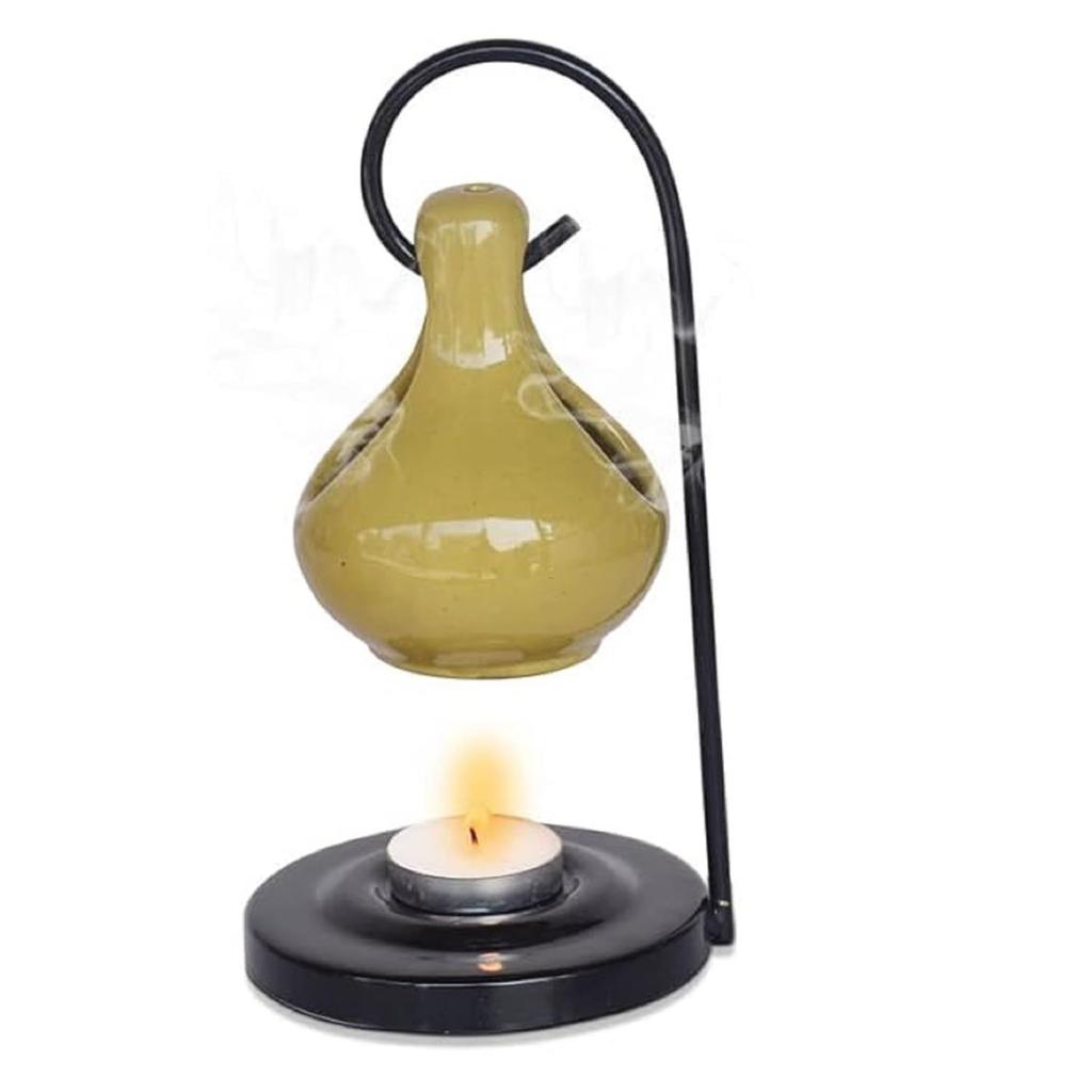Ceramic Aroma Oil Diffuser for Home Fragrance Decoration and Gifting, 4 X 8 Inch (Hanging - Green)