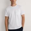 Basic T-shirt with Textured Fabric Pocket and Embroidered Logo Men