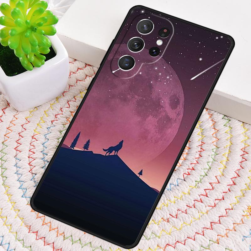 Animal The Wolf Howl soft Phone Case for Samsung Galaxy note 10 pro S26 Ultra S23 S24 FE S25 S21 S22 PLUS shockproof Cove