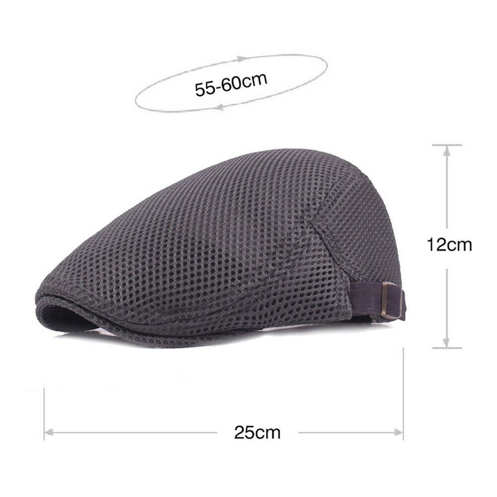 Men Adjustable Newsboy Style Breathable Golf Hat Beret Hat Peaked Cap