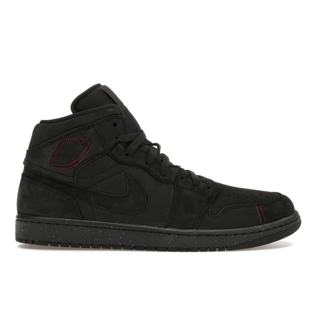 Air Jordan 1 Mid SE Craft Dark Smoke Red Herren Sneaker Schwarz Dunkelrauchgrau Varsity-Rot FD8634-001