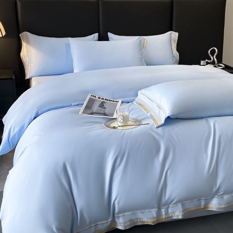 Luxury Lyocell Tencel Four-Piece Bedding Set – Double-Sided Ice Silk for Spring-Summer