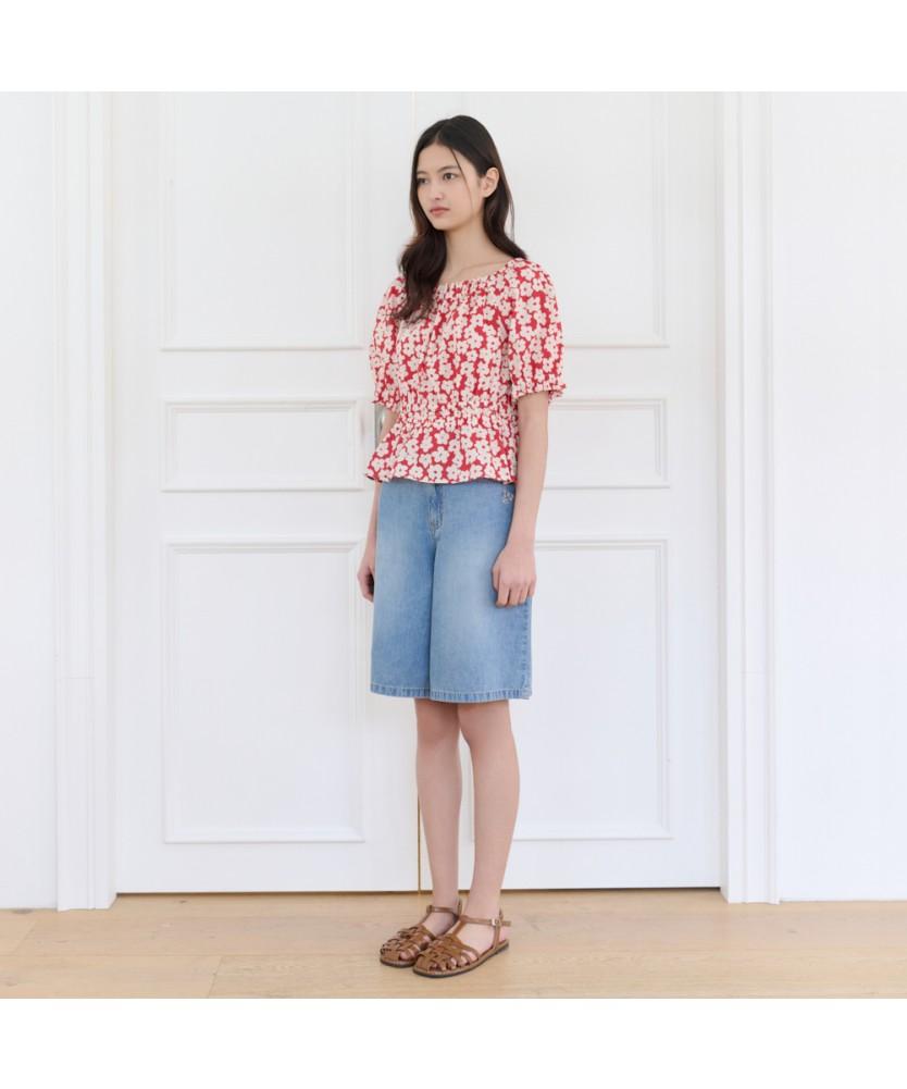 THURSDAY ISLAND Shirring Point Flower Blouse_T264Mbl277W