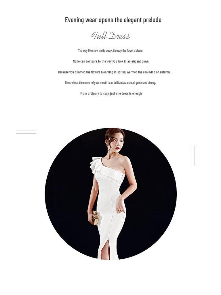Elegantes Damen-Abendkleid mit asymmetrischem Ein-Schulter-Design - Sexy, figurbetont, Meerjungfrau-Schnitt für Events & Bankette