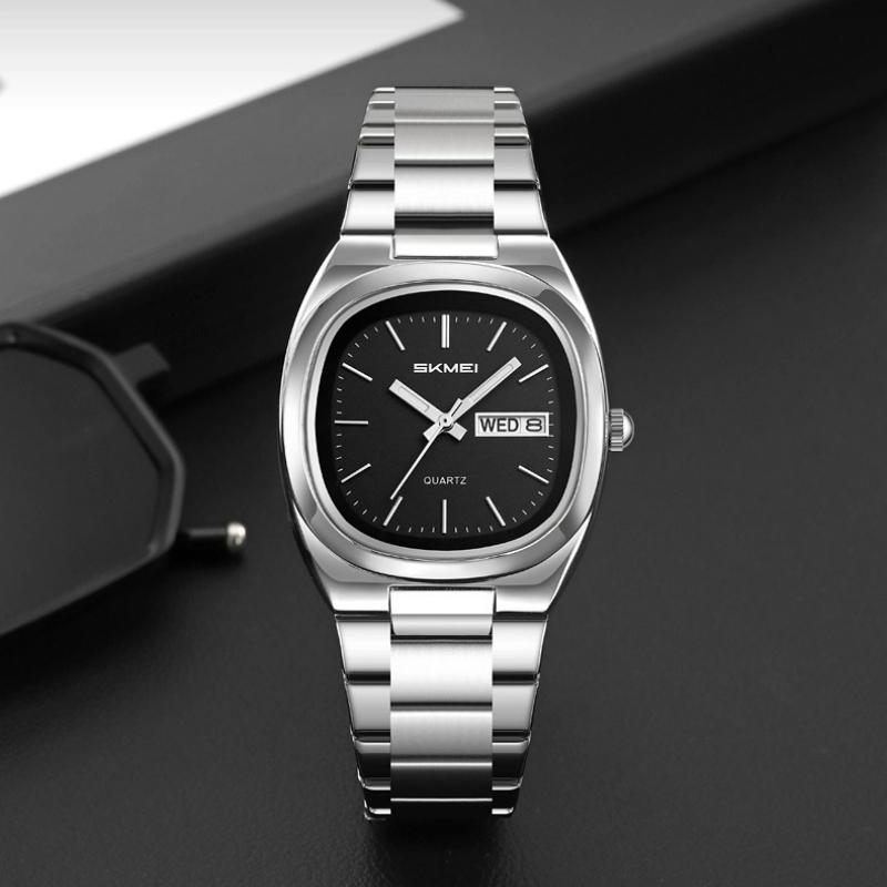 SKMEI Elegant Women Wristwatch Waterproof Luminous Calendar Ladies Watch Square Stainless Steel Quartz Women's Watches