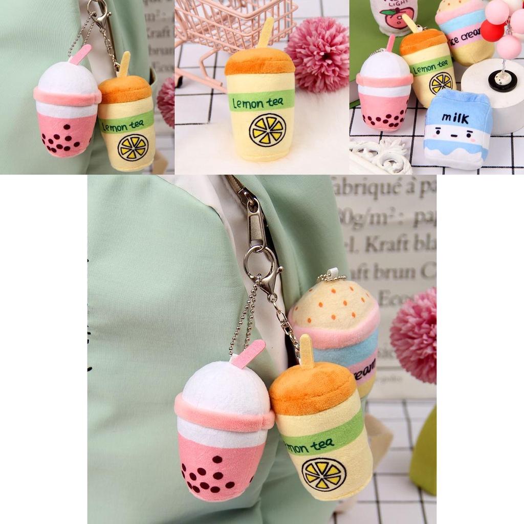 Lemon Milk Boba Cup Soft Plush Toy Pendant Perfect Gift