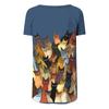 Women's Fashion Casual Short Sleeve Prints Round Neck Pullover Top Blouse