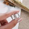 Oval geformte Creolen für Damen Edelstahl U-förmige ovale Creolen Leichter langlebiger Schmuck für den täglichen Gebrauch