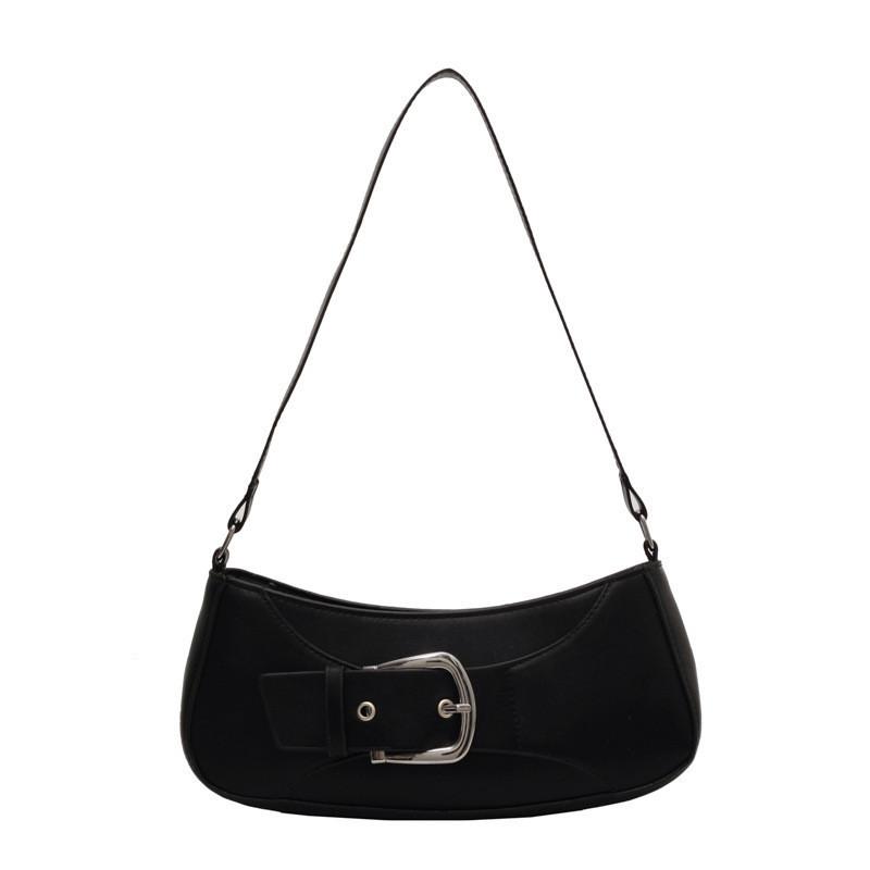 Stylish Street Fashion Pu Leather Small Underarm Bag For Women чёрный