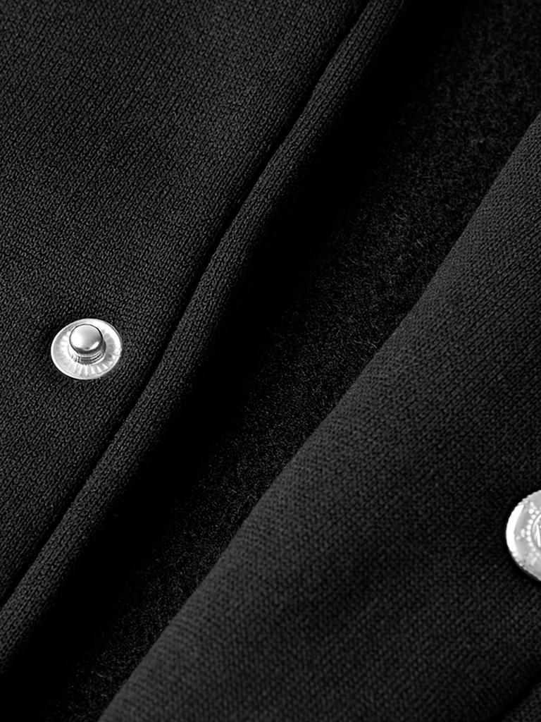 Men's Stand Collar Letter Print Baseball Cardigan Jacket