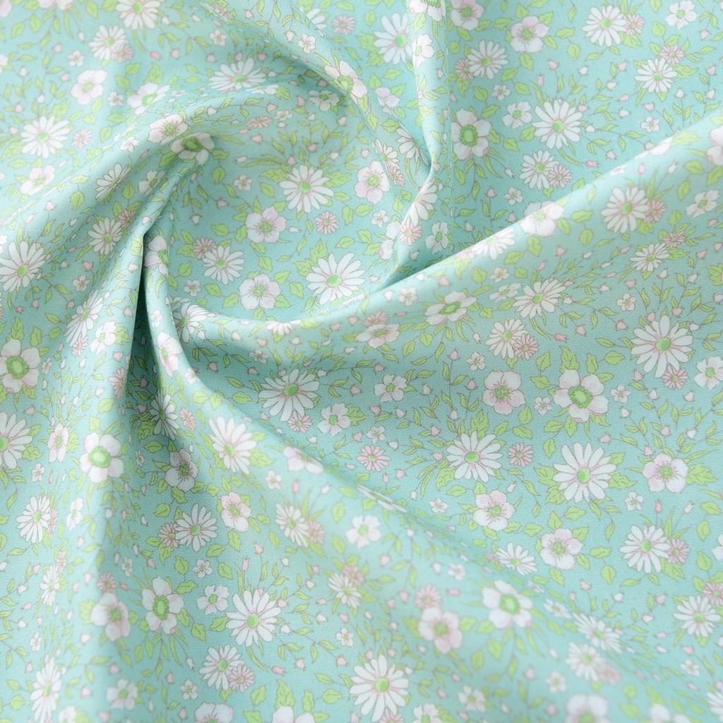 145cm Wide Floral Cotton Poplin Fabric - 40S Pure Cotton for DIY Clothing