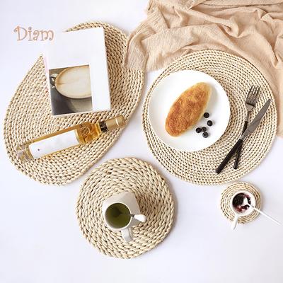 NO.HS Tappetino Rotondo Ovale Intrecciato per Tavola da Pranzo Tappetino Isolante dal Calore Decorazione Cucina tappetino resistente al calore