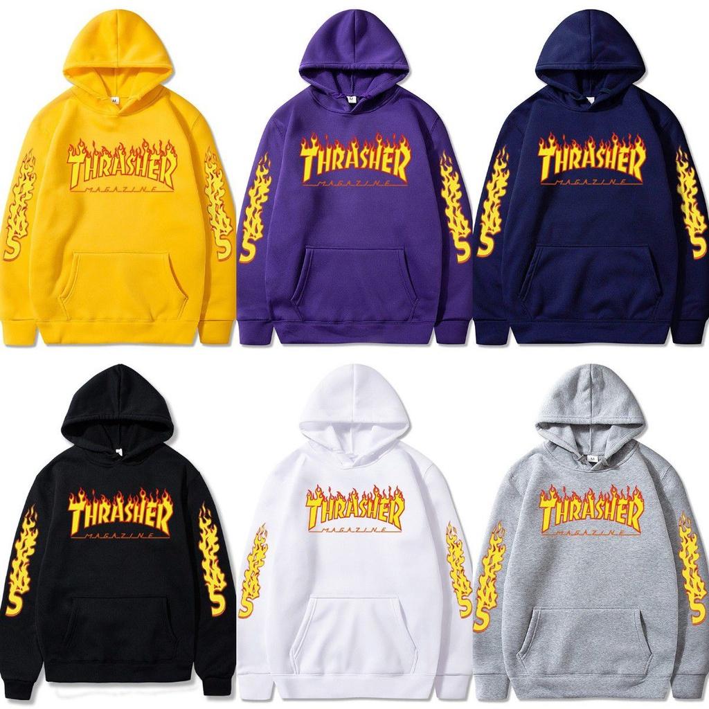 Felpa con cappuccio oversize stampa fiamme vestibilità larga casual per coppia