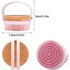 Silicone Body Scrubber Facial Care Bath Brush Gentle Exfoliating with Wooden Base Soft Bristle Skin Care Tools Bath Accessory