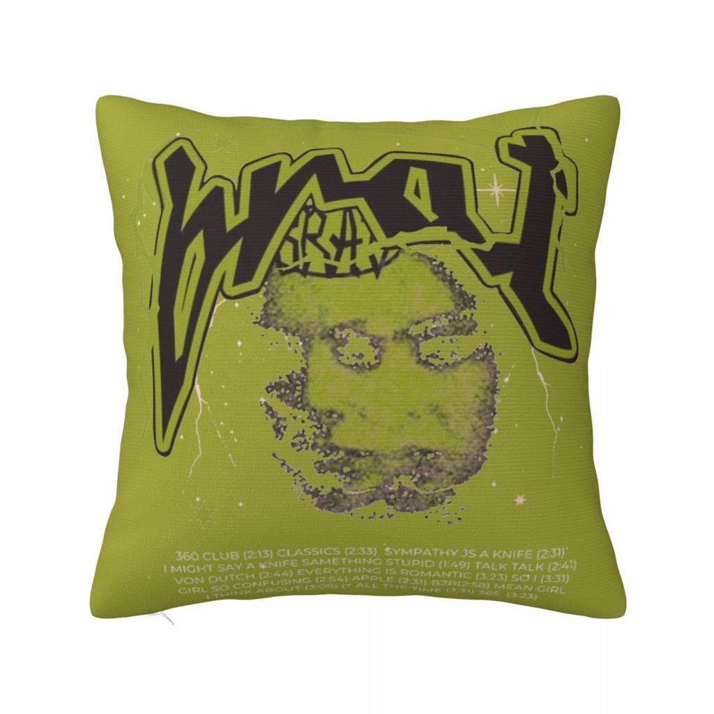 Charli XCX Brat Pillow Case Club Classics Pop Music Brat Album Cushion Covers Polyester Decorative Pillowcase for Sofa 18