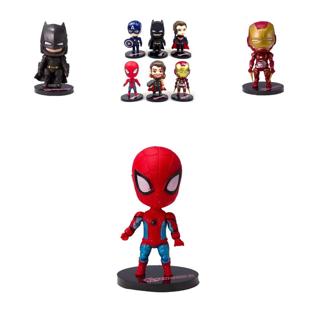 Avengers Birthday Cake Decoration Set Featuring Adorable Iron Man And Captain America Toys For Kids