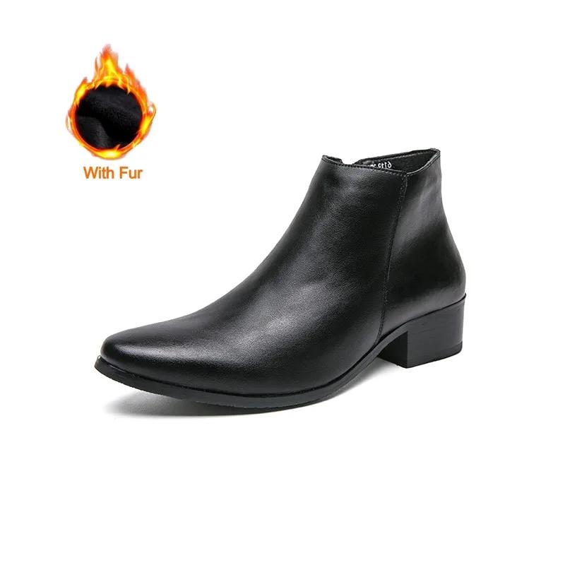 New Italian Men's Dress Boots High Top Designer Luxury Brand Chelsea Boots Work Business Formal Shoes Outdoor Men Ankle Boots