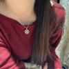Italian Brass Qi Lati Full Diamond Hollowed Four-Leaf Clover Necklace Female Retro Court Style Flower Collarbone Chain