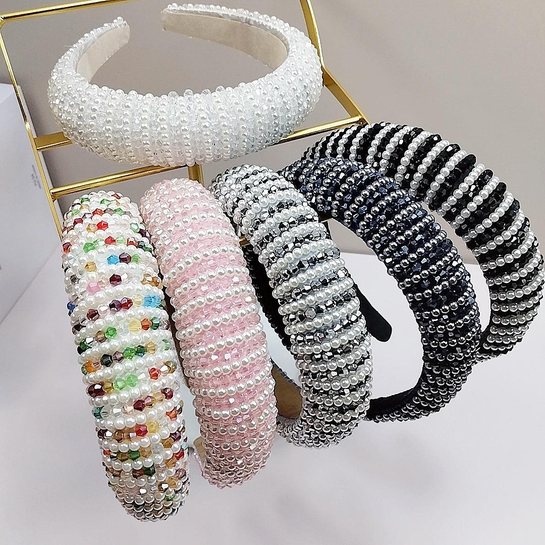 

Ручная работа, плетеная повязка на голову из бисера, женская губка в стиле барокко, аксессуар для волос