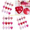 F26C 12Pieces Valentines Day Heart Hanging Decorations Fabric Soft Ornaments Pendants for Indoor or Outdoor Party Supplies