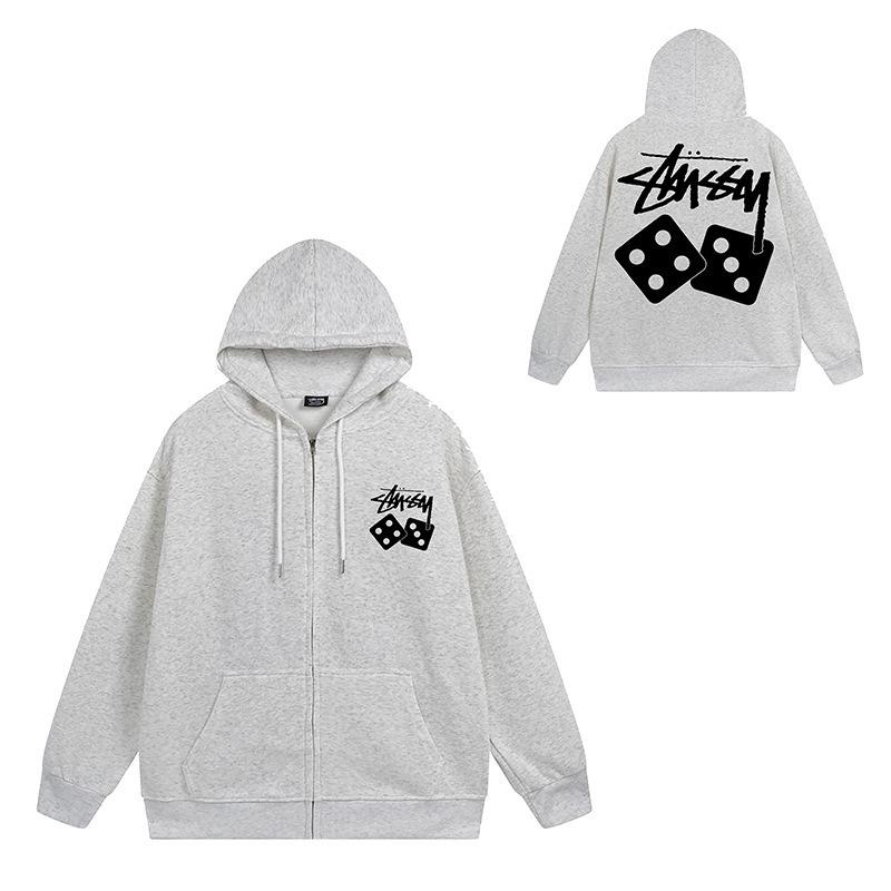 Trendy brand zipper hooded autumn and winter new letter flame pai jiu couple coat