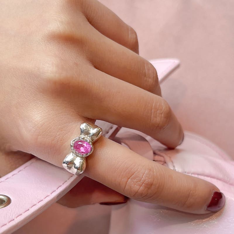 VVV [Silver 925] Pink Cubic Cutie Ring