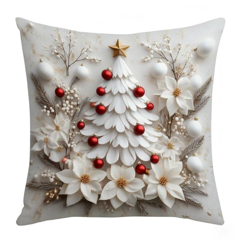 

1pc 2D Christmas Pillow Cover Happy 2026 New Year Living Room Decoration Xmas Navidad Santa Cushion Cover Adult kid sFavor Gift 45x45cm