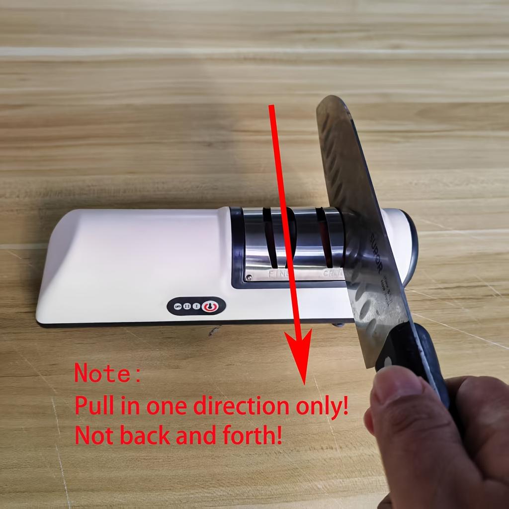 Professional USB Rechargeable Electric Knife Sharpener - 2-Stage 20° Edge, for Kitchen & Pocket Knives, Fits Chef, Santoku, Paring & Ceramic Blades