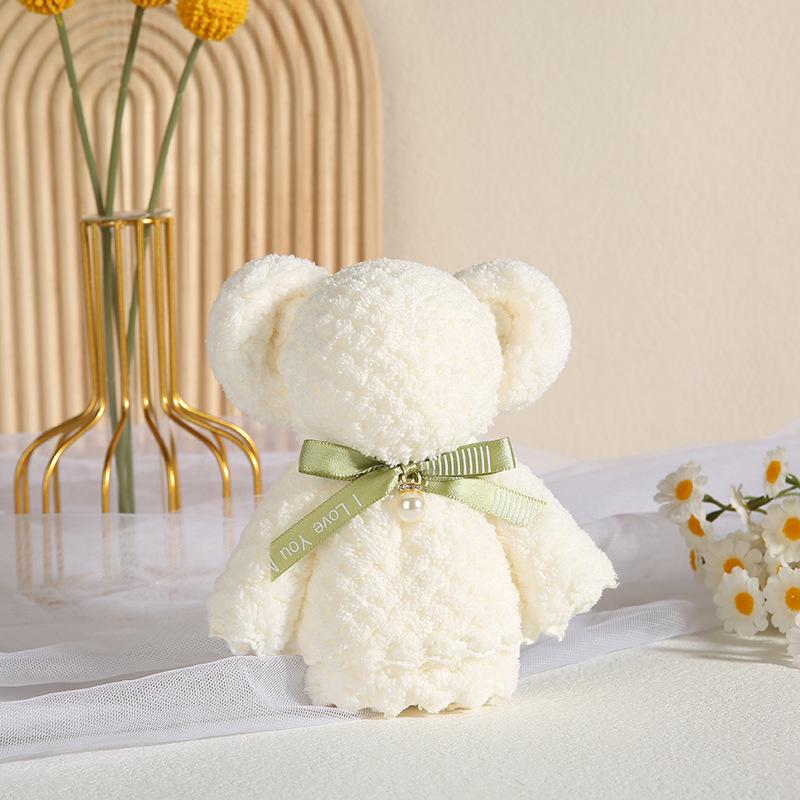 30x30 Coral Fleece Little Bear Towel - Wedding Gift Box, Favours & Cake Decorations