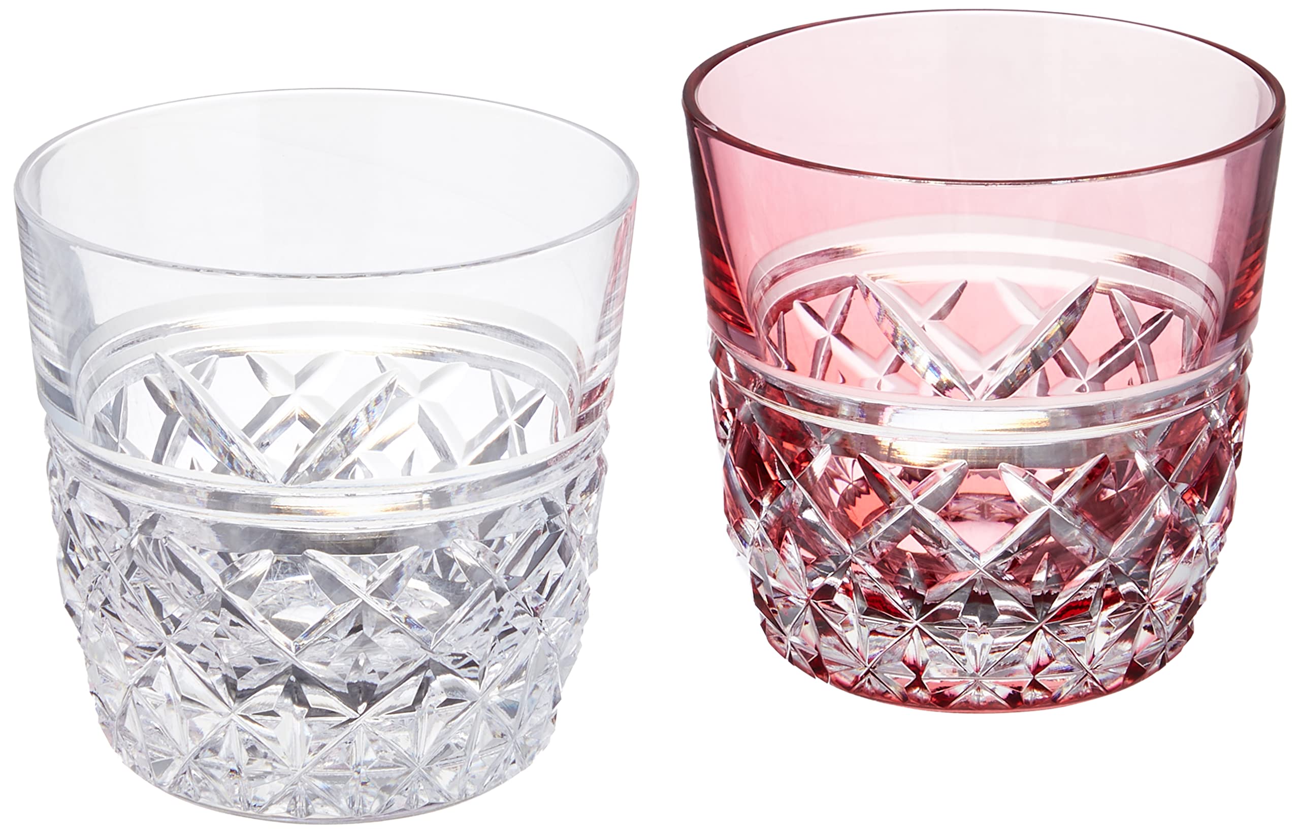 

Kagami Crystal Pair of Edo Kiriko Chilled Sake Red and (Kagami) Cups, White, 120ml, TPS736-2948-AC