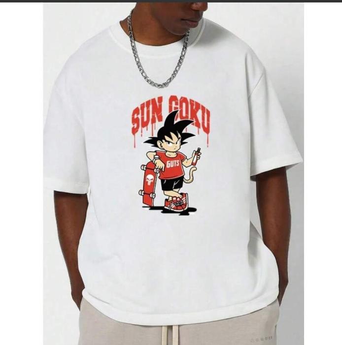 

Skater Goku T-Shirt,Soft Breathable & Fade-Resistant, Classic Fit for Daily Casual Wear XXL белый