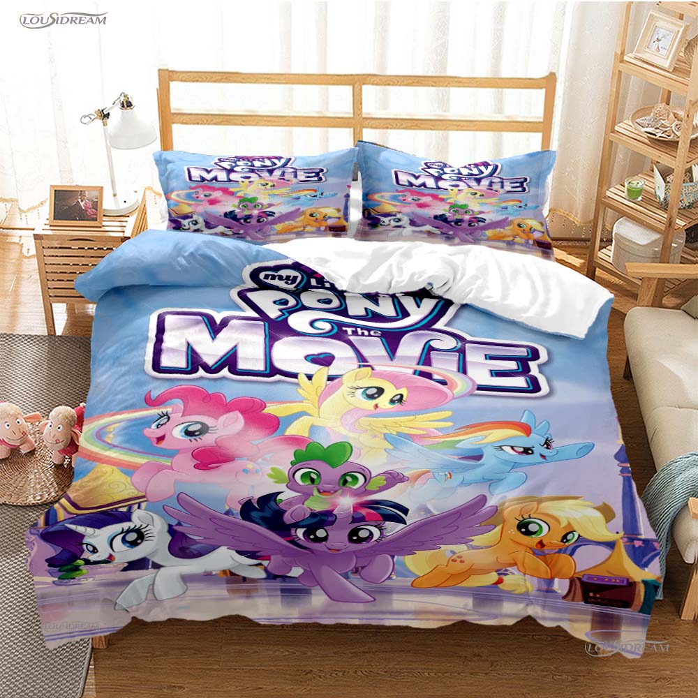 

My Little Pony Cartoon All Season Duvet Cover Comforter Bedding Sets Soft Quilt Cover And Pillowcases Single/Double/Queen/King US Twin(172*218cm)3pcs