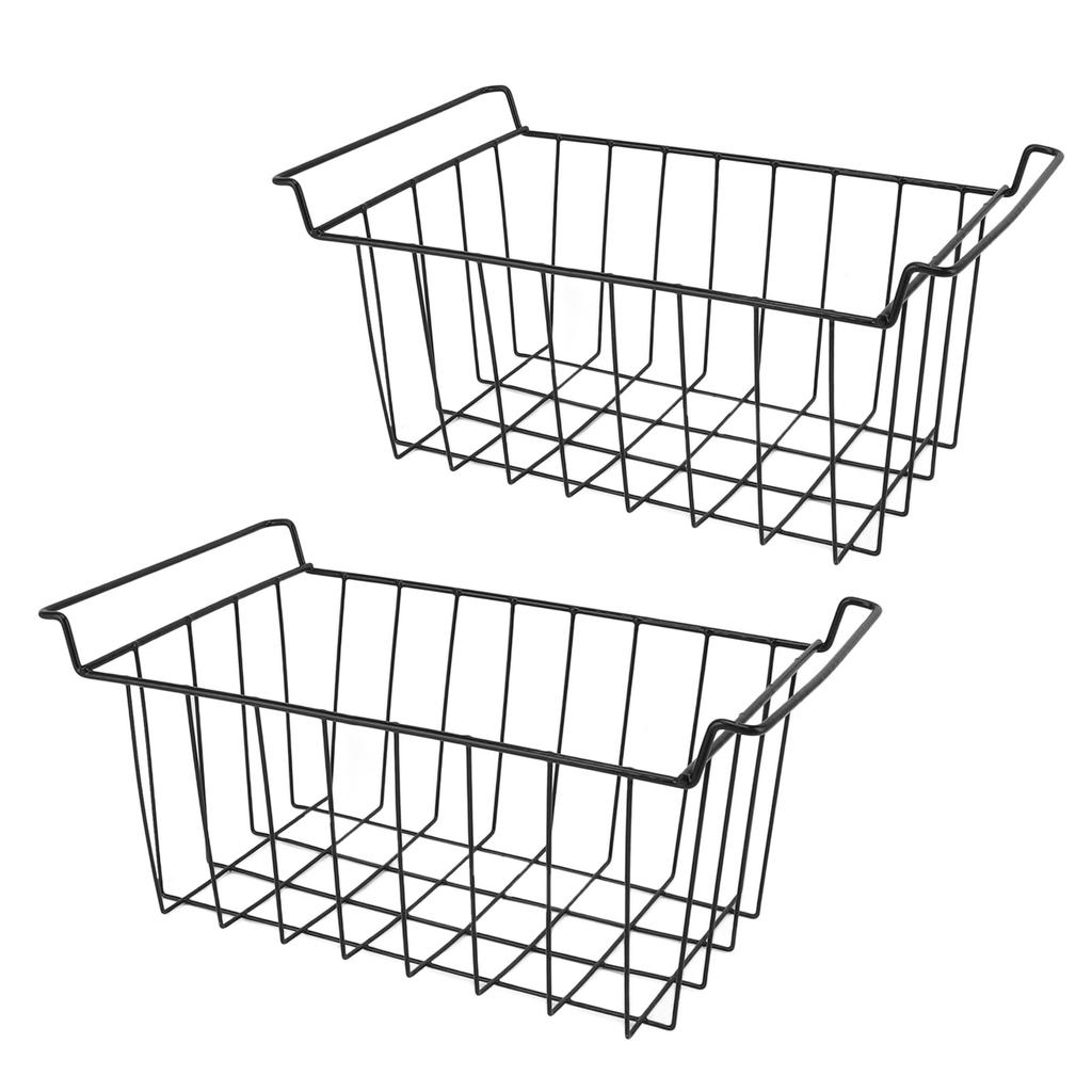 Basket Steel Wire PE Coating Space Saving Multifunctional     Bin for Refrigerator Food Storage