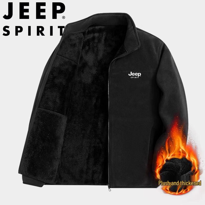 Мужская флисовая куртка JEEP SPIRIT со стойкой M чёрный