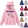 Ladies Fashion Casual Long Sleeve Printed Round Neck Hoodie Pullover Top With  Pockets