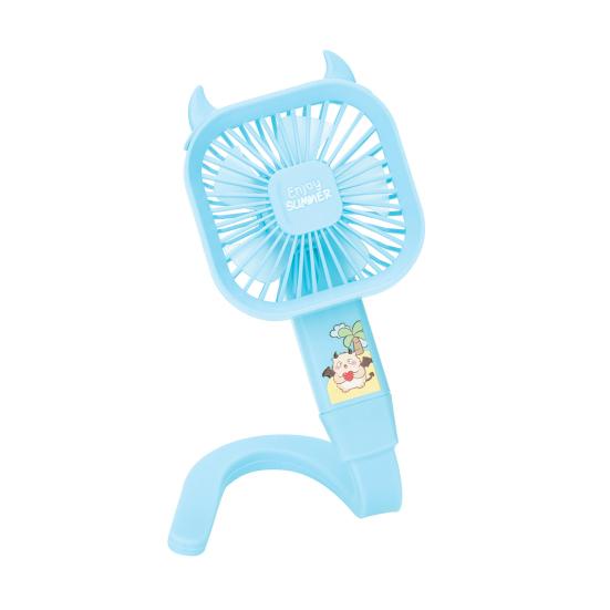 Mini Cooling Fan with Flexible Long Handle 3 Speed USB Rechargeable Devil Horn Handheld Desk Fan Portable Travel Outdoor Personal Fan синий