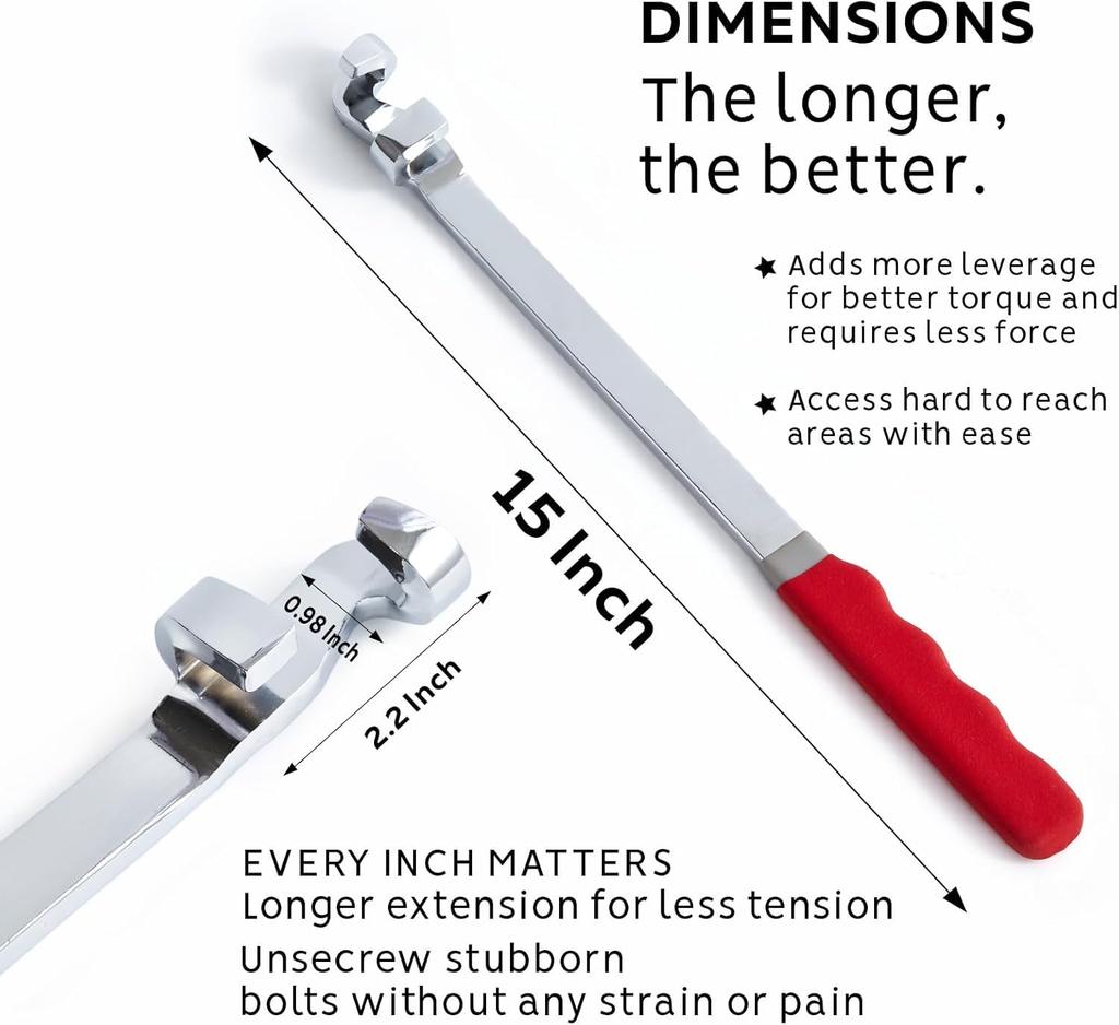 ZHLELEWZ Wrench Extender Tool Torque Adapter Wrench Extra Long Wrench Extension for Maximum Ideal for Garage and Handymen with Increased Torque Bar,