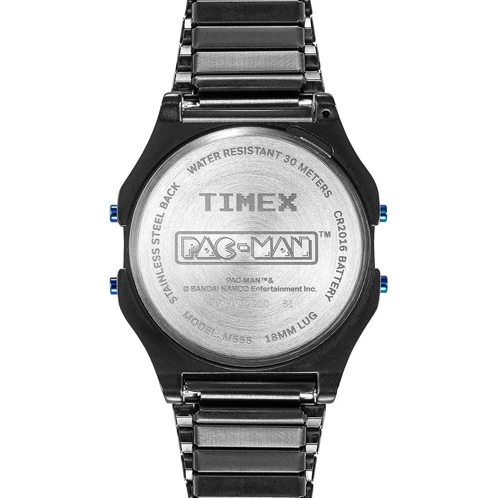 TIMEX Unisex Pac-Man Digitaluhr, Schwarzes Zifferblatt, Messing und Kunststoff Quarzwerk, 3 ATM Wasserdichtigkeit, TW2V94200 [Parallelimport]
