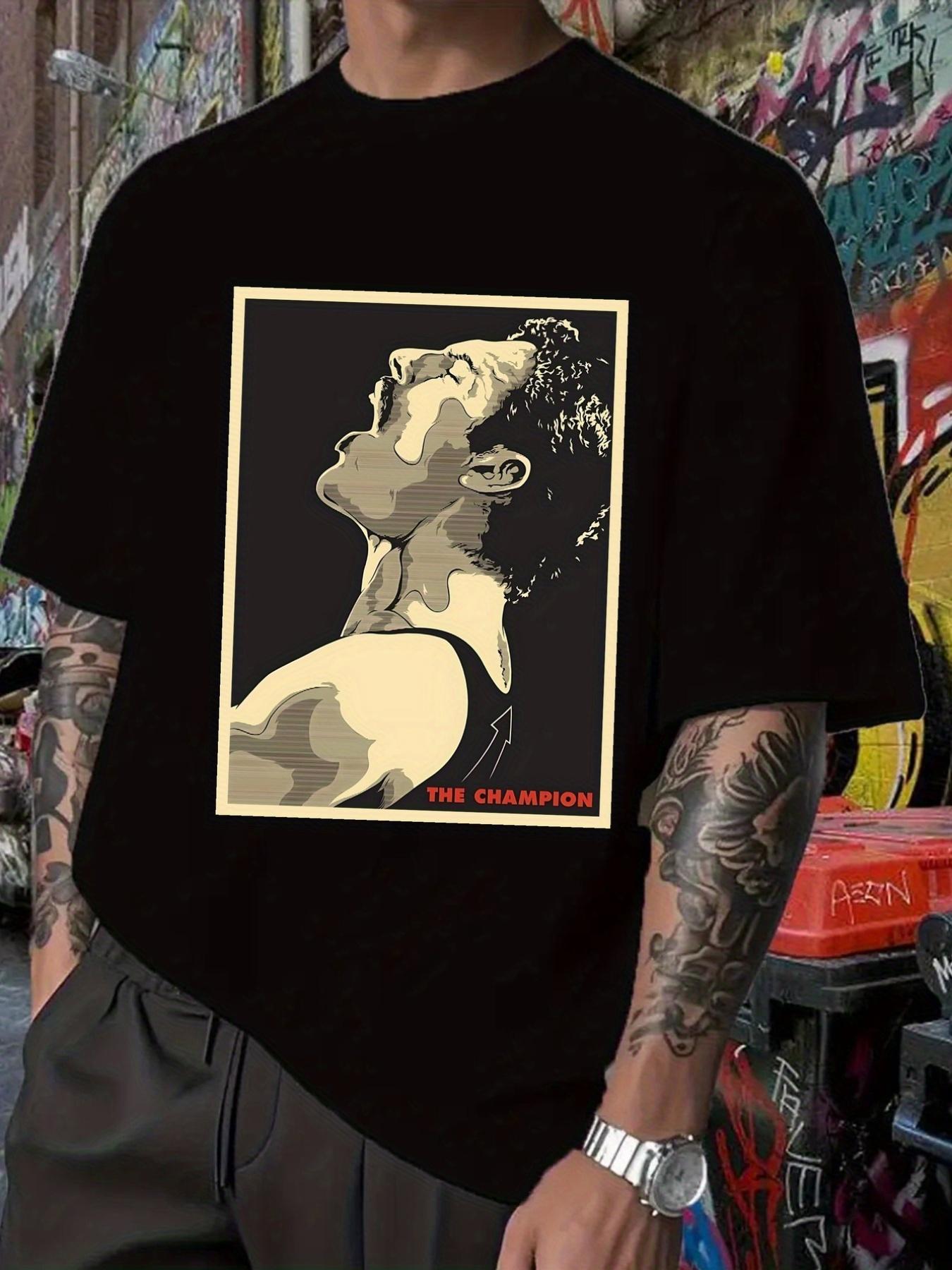 Inspirational  The Champion  Graphic T-shirt - Hip Hop Band Design XXXL