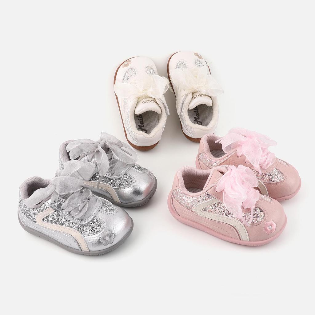 Baby Girl Princess Bow Shoes: Soft Sole Non-Slip Toddler Sneakers for Spring