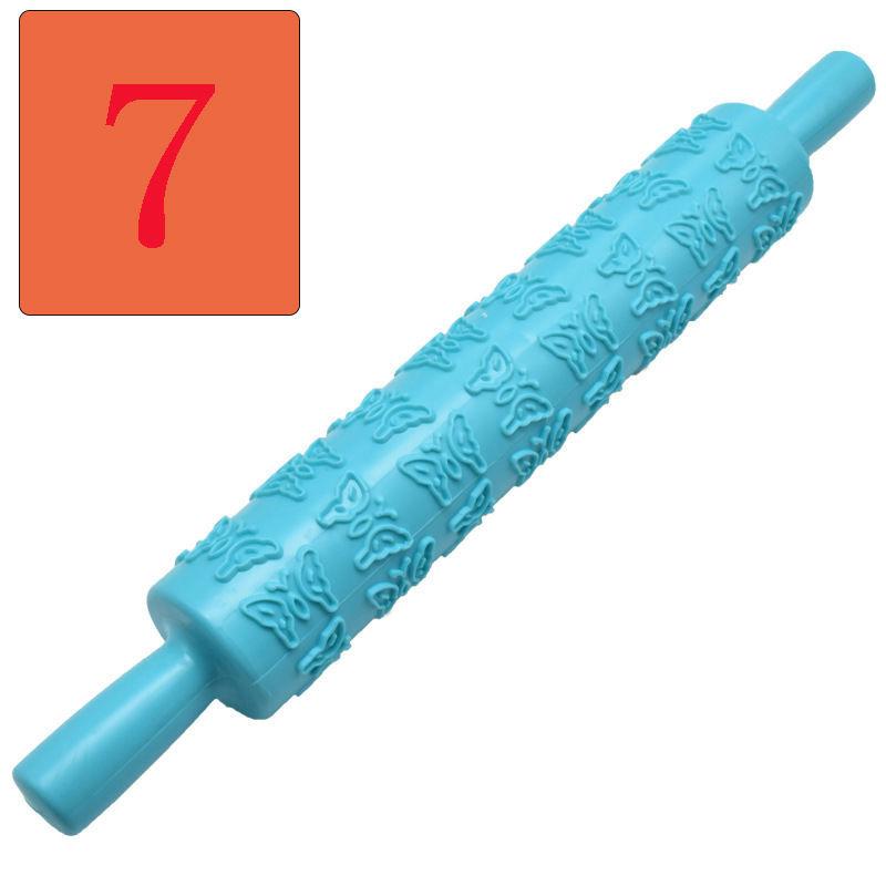 Pattern Texture Embossed Rolling Pin Dough Fondant Pastry Dumpling Pizza Cake Cookies Roller Tools Kitchen Accessories 1 Pcs