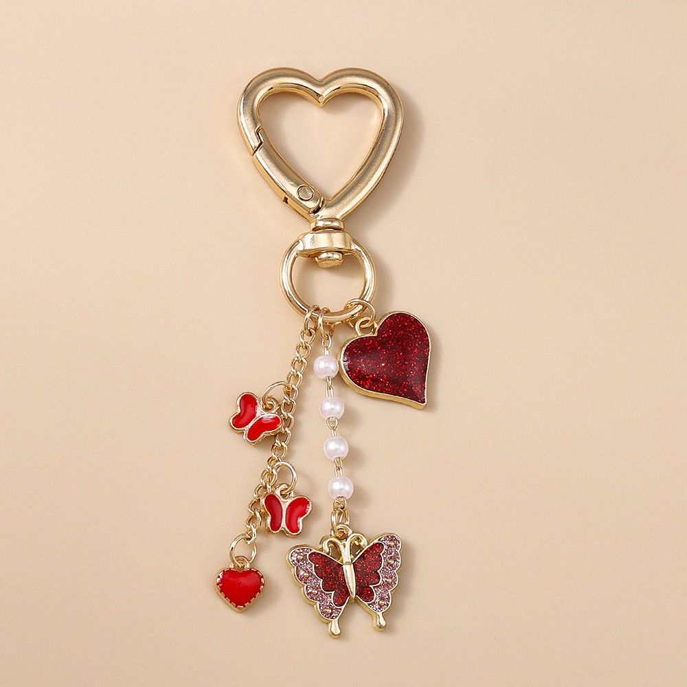 Hanger Enamel Butterfly Keychain Zinc Zinc Alloy Bag Charm Trendy Flower Pendant  Women