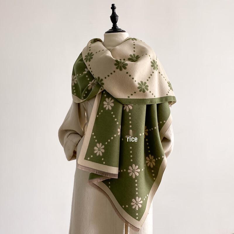 

Women s Autumn/Winter Floral Faux Cashmere Scarf One Size