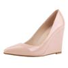 Women Wedges Pumps Sexy Pointed Toe Ship-on Patent Leather High Heels Female Red Black Office Wedding Shoes Summer Autumn Ladies