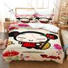 Kawaii Pucca Character Print Duvet Cover + 2 Pillowcases, Cozy Microfiber Bedding Set Perfect as Surprise Gift Anime Enthusiasts