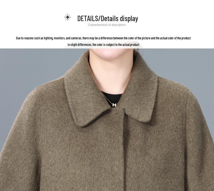 Women's Mid-Length Double-Sided Cashmere Coat for Autumn/Winter 2025 - Elegant Wool Coat for Middle-Aged and Elderly