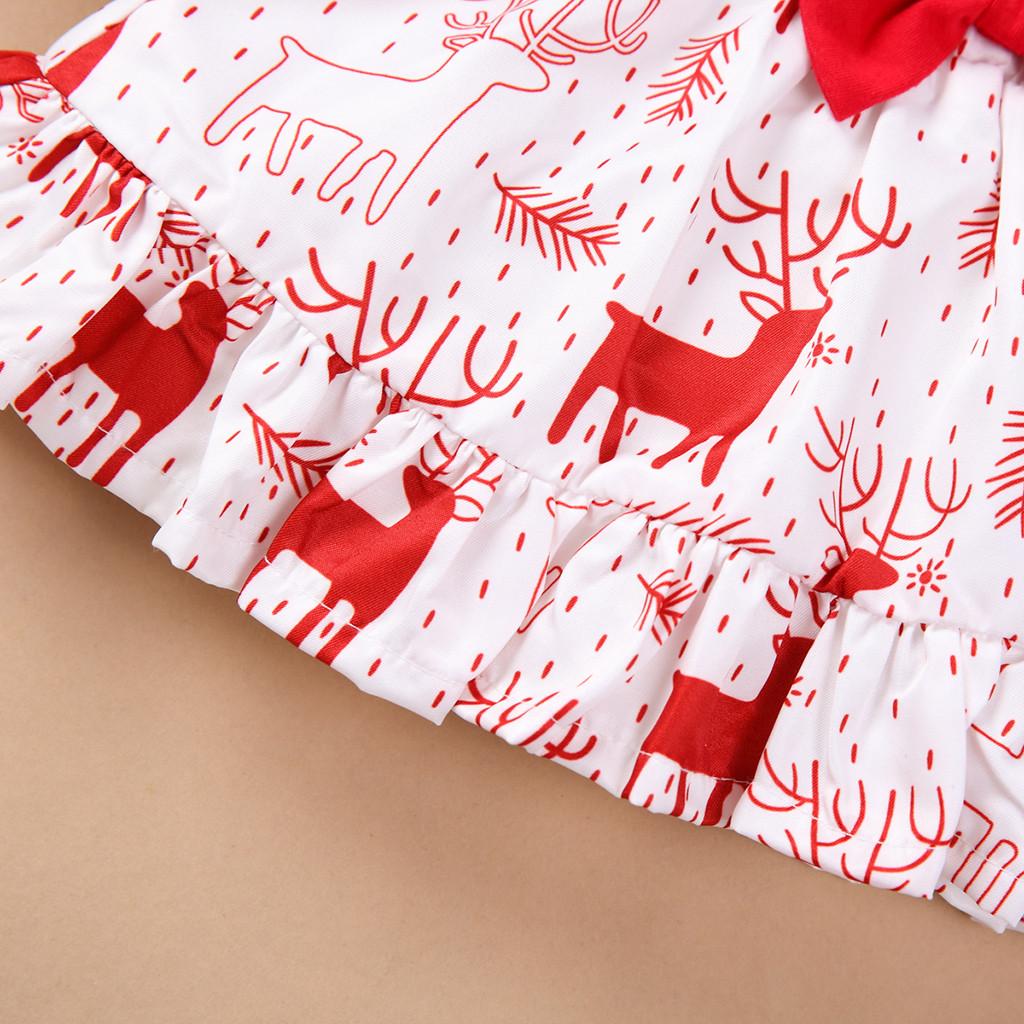 Newborn Baby Girl Long Sleeve Deer Tops+Bowknot Suspender Skirt+Headband Set