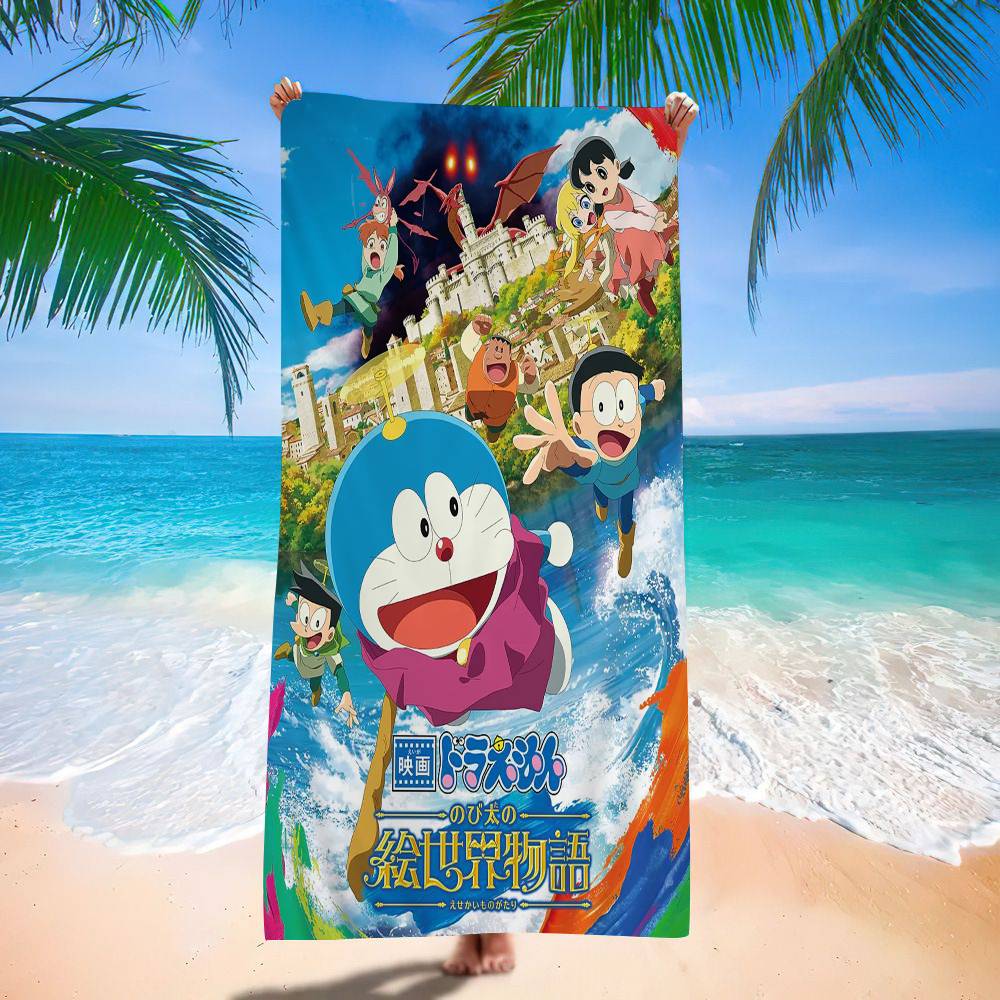 Japan D-Doraemon Big Microfiber Beach Towels Quick Dry Towel Sand Beach Towels Pool Towel For Travel Swim Pool Yoga