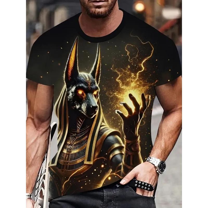 Men's 3D Printed T-Shirt Skull Pattern Print Short Sleeve O-Neck Pullover Casual Top Street Fashion T-shirt